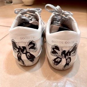 Golden Goose size 38 Limited Edition Superstar with bows painted on heels